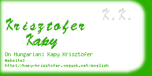 krisztofer kapy business card